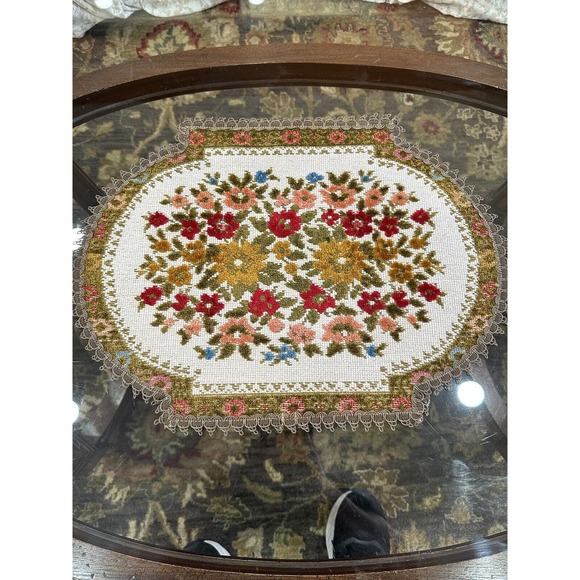 Group Muylle Belgium Tapestry Placemat Doily-Rectangle 17.5 x 13 Chenille VTG - Picture 11 of 11